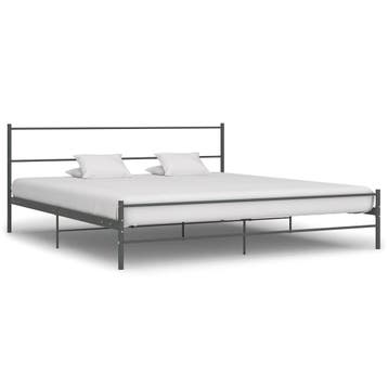 vidaXL Bedframe metaal grijs 180x200 cm, Verzenden