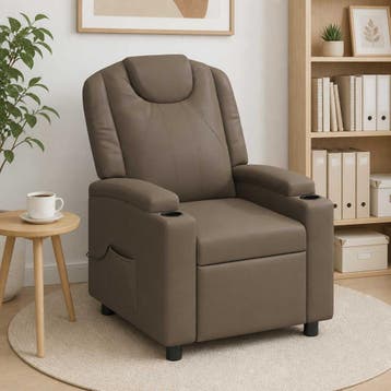 vidaXL Massage-relaxfauteuil Grijs 75 x 95 x 106 cm Stof, Huis en Inrichting, Verzenden, Nieuw