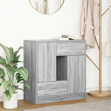 vidaXL Dressoir met lades en deuren 70,5x34x74,5 cm grijs, Huis en Inrichting, Verzenden, Nieuw