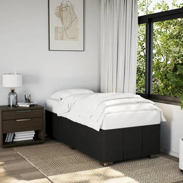 vidaXL Bedframe zonder matras 90x200 cm stof zwart, Verzenden