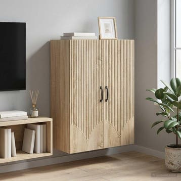 vidaXL Wandkast 66 x 34,5 x 90 cm Bewerkt hout Sonoma Eiken, Verzenden