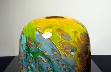 Maxence Parot - Vaas - Unieke vaas, kleuren en goud - Glas