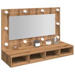 vidaXL Spiegelkast met LED Artisan Eiken 90x31,5x62 cm, Verzenden, Nieuw