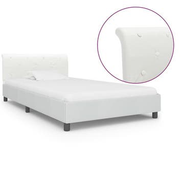 vidaXL Bedframe kunstleer wit 100x200 cm, Verzenden, Nieuw