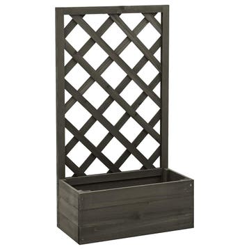 vidaXL Latwerkplantenbak 50x25x90 cm massief vurenhout grijs, Verzenden, Nieuw