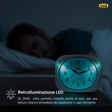 Trevi Retro Nachtkastje/Reiswekker met LED-verlichting en..., Ophalen of Verzenden
