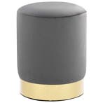 vidaXL Kruk fluweel 28 x 36 cm donkergrijs en goudkleurig, Huis en Inrichting, Stoelen, Verzenden, Nieuw