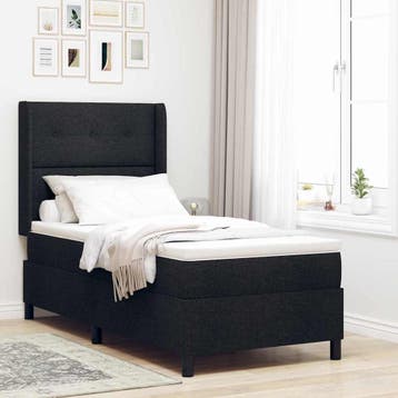 vidaXL LED Box Spring Bed met hoofdeinde Zwart 80 x 200 cm, Verzenden