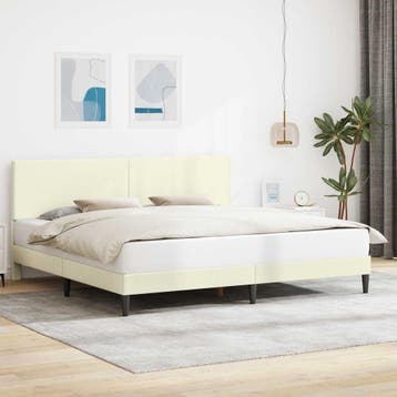 vidaXL Bedframe met hoofdeinde Crèmekleurig 180 x 200 cm, Verzenden, Nieuw