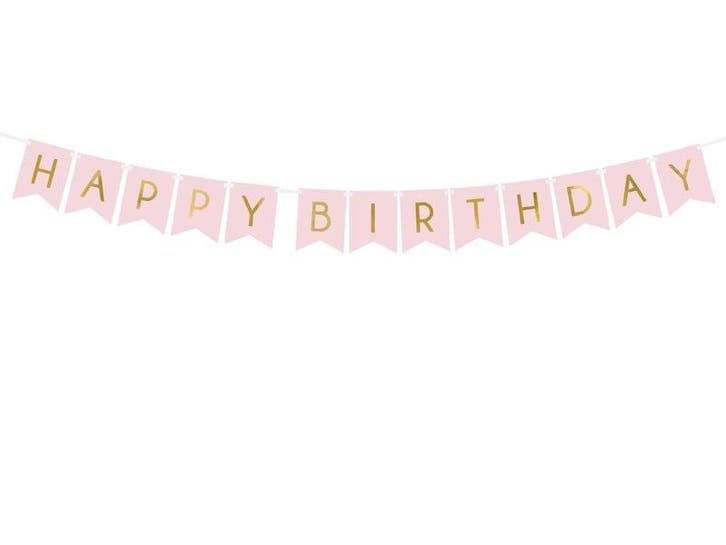 Banner Happy Birthday Lichtroze 1,75m, Hobby & Loisirs créatifs, Articles de fête, Envoi