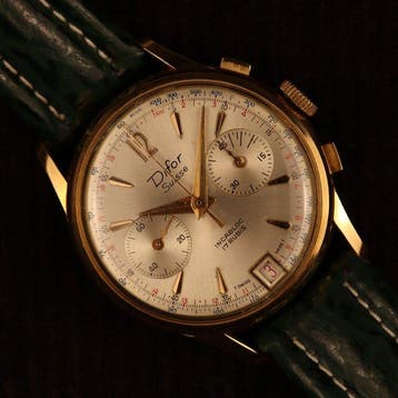 Difor Suisse - Chronograph Date - 18K Solid Gold Case -