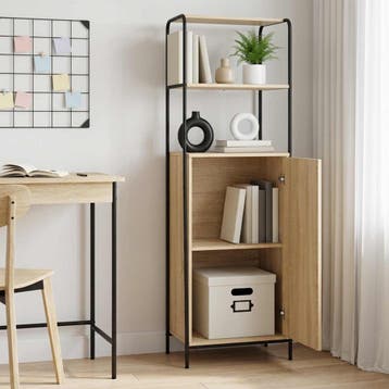 vidaXL Highboard Sonoma Eiken 40 x 33 x 161 cm Bewerkt hout, Huis en Inrichting, Verzenden, Nieuw