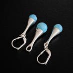 Larimar. Set van hanger en oorbellen met beveiligde