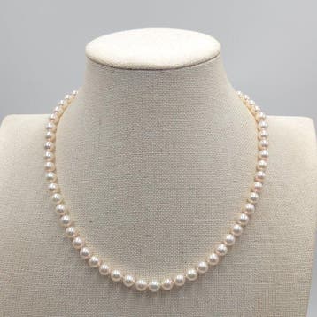 Halsketting Zilver Parel - Akoya 7,0 mm 18in, Nieuw