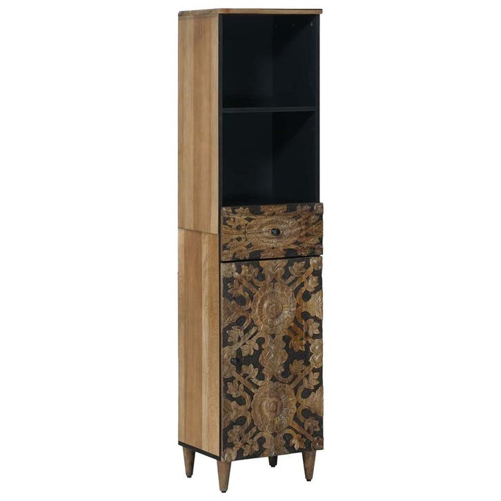 vidaXL Badkamerkast Bruin 38 x 33,5 x 160 cm Massief Mango, Maison & Meubles, Salle de bain | Meubles de Salle de bain, Envoi