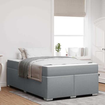 vidaXL Bedframe met matras Lichtgrijs 120 x 190 cm Stof, Verzenden, Nieuw