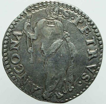Italië, Pauselijke Staat Papa Gregorio XIII. Testone, Postzegels en Munten