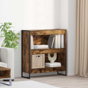 vidaXL Boekenkast 80 x 30 x 86,5 cm Bewerkt hout Rook Eik, Huis en Inrichting, Verzenden, Nieuw