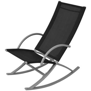 vidaXL Tuinschommelstoelen 2 st staal en textileen zwart, Verzenden, Nieuw