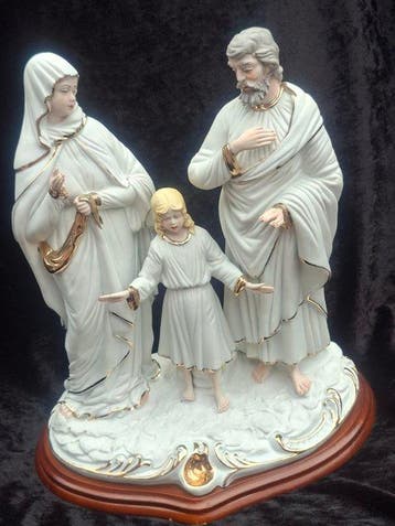 Sculpture, Sainte famille - 31 cm - Biscuit de porcelaine, Antiquités & Art