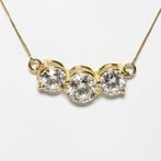 Halsketting - 14 karaat Geel goud - 4.14ct. tw. Diamant, Nieuw