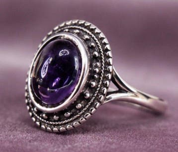 Vintage Franse 925 Sterlingzilver Amethist Ring 4 g - Ring