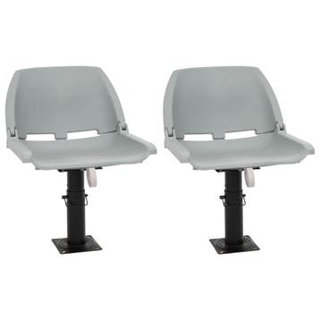 vidaXL 4-delige Bootstoelenset inklapbaar 48x51x41 cm grijs, Verzenden, Nieuw
