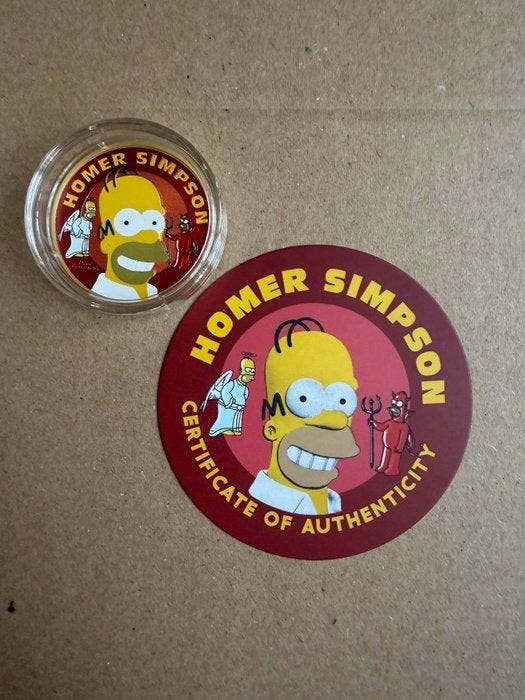 Tuvalu. 1 Dollar 2022 Homer Simpson-Engel & Devil 1 Oz,, Postzegels en Munten, Munten | Europa | Niet-Euromunten