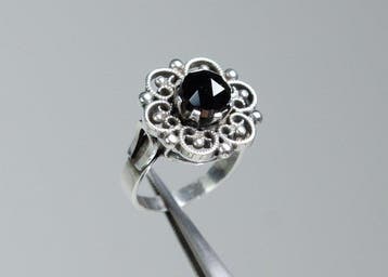 - argent 800 minimum - 3,00 ct grenat naturel - Bague, Antiquités & Art