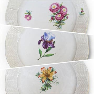 Herend - Bord (8) - Porselein - 8 borden Herend diameter: 25