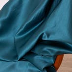 BA026 - tissu en satin – vert pétrole - brillant et, Antiek en Kunst, Antiek | Tapijten, Tafelkleden en Textiel