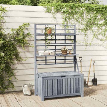 vidaXL Opbergbox met latwerk 99x55x160 cm massief acaciahout, Verzenden