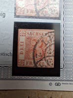 Saxe 1850 - Saxe 1850 3 Pfennig rouge avec attribution