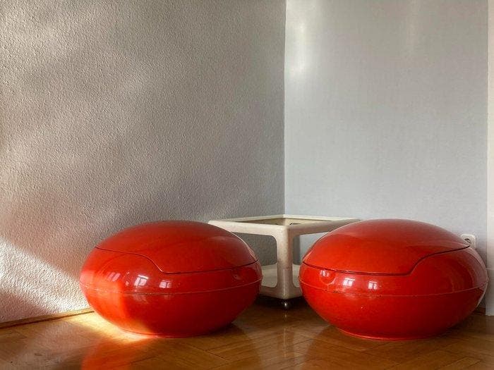 VEB - Peter Ghyczy - Stoel (2) - Egg Tuinstoel - Plastic, Antiquités & Art, Art | Objets design