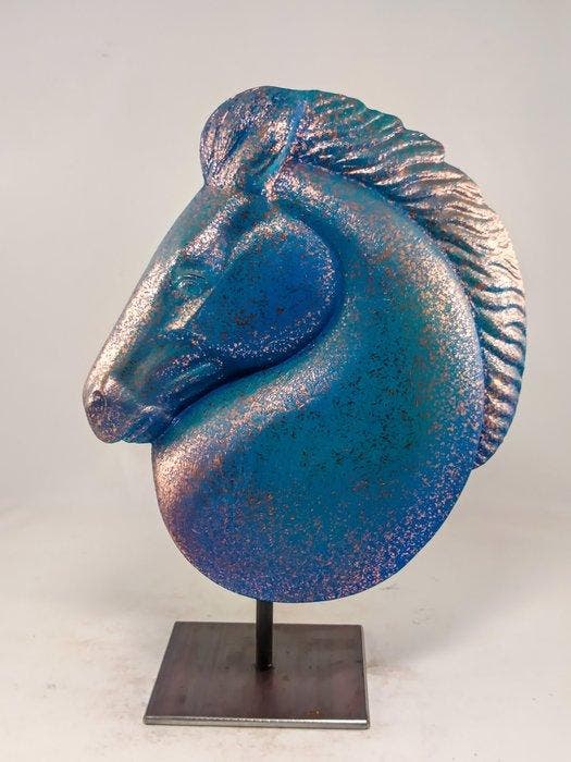 Salvatore Alibrio - Testa di cavallo - bronze effect, Antiek en Kunst, Kunst | Schilderijen | Modern