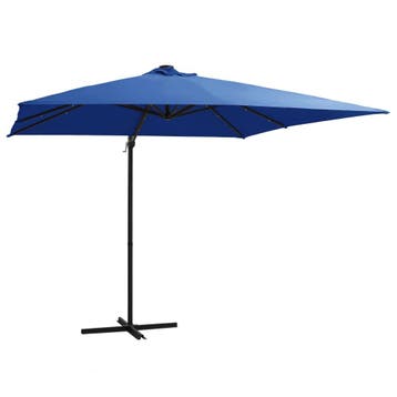 vidaXL Zweefparasol met LED en stalen paal 250x250 cm, Verzenden