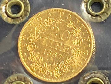 . Kerkelijke staat Pio IX. 20 Lire 1867 An. XXII Roma