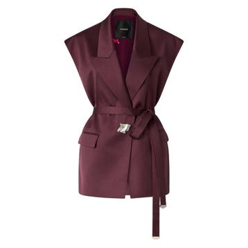 Pinko • satijnen gilet bordeaux rood • 34 (IT40), Pinko, Verzenden, Maat 42/44 (L), Nieuw