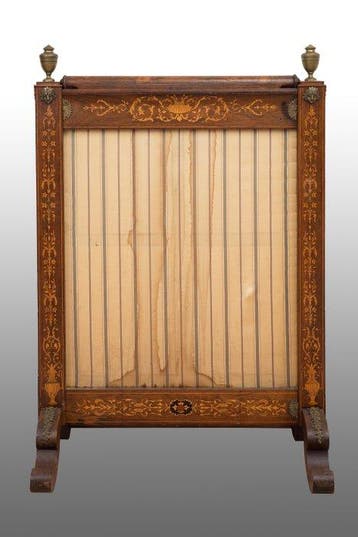 Accessoire de cheminée - Marqueterie en noyer ou palissandre