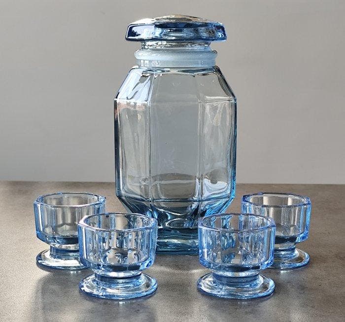 Drankservies (5) - Glas, Antiek en Kunst, Kunst | Designobjecten