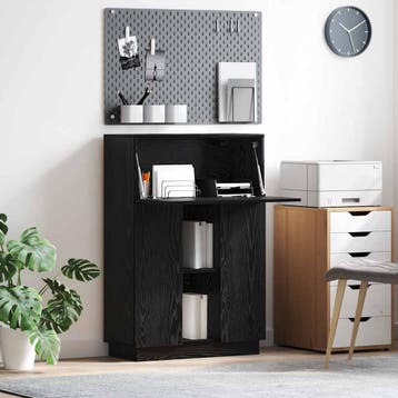 vidaXL Bureau Zwart Eiken 71.5 x 31.5 x 106.5 cm Bewerkt, Verzenden
