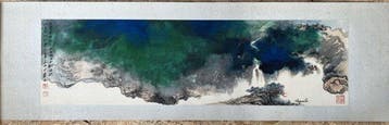SPLASHED COLORS WATERSIDE LANDSCAPE PAINTING -
