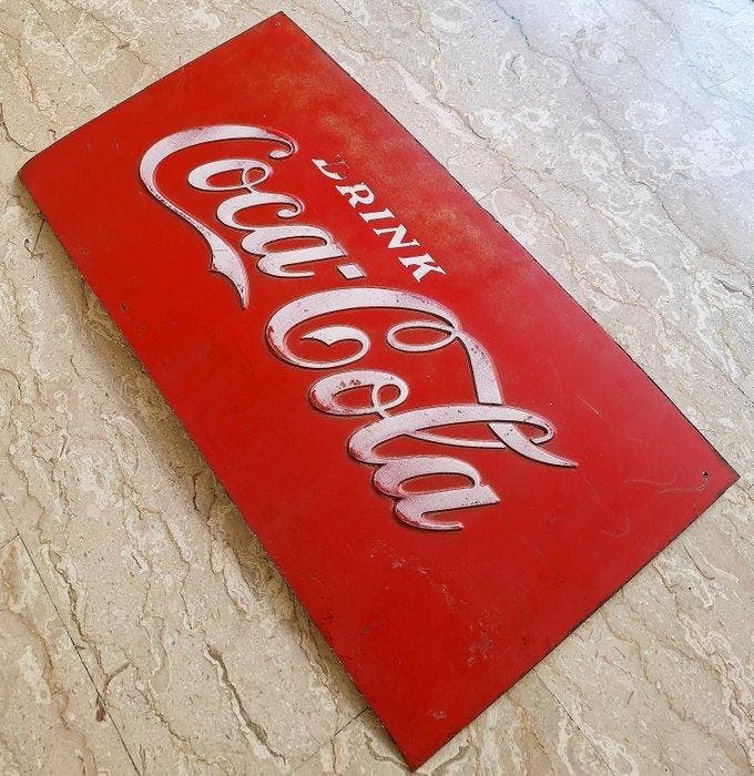 Coca-Cola - Enseigne publicitaire - Métal, Antiek en Kunst, Antiek | Wandborden en Tegels