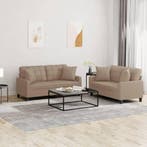 vidaXL 2-delige Loungeset met kussens kunstleer, Verzenden, Nieuw