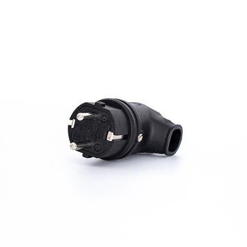 Power Solid Plug 16A Rubber Angled Ground IP44 Black -, Verzenden
