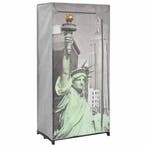 vidaXL Kledingkast New York 75x45x160 cm stof, Huis en Inrichting, Verzenden, Nieuw