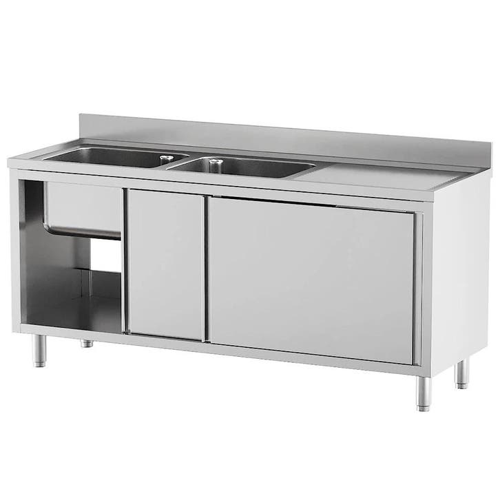 Spoeltafel | STANDARD LINE EVO | RVS | 2 Spoelbakken, Zakelijke goederen, Horeca | Keukenapparatuur, Nieuw in verpakking, Verzenden