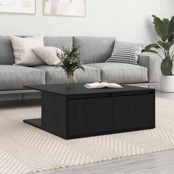 vidaXL Salontafel met lade Zwart eiken 80 x 80 x 31 cm, Verzenden, Nieuw