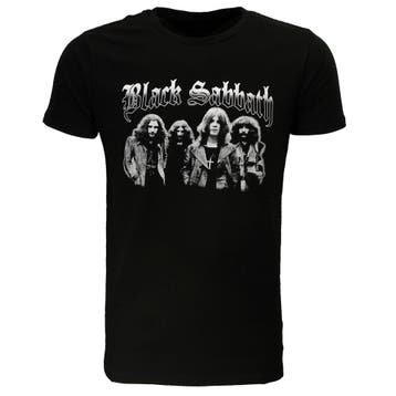 Black Sabbath Zwart Wit Foto T-Shirt - Officiële Merchandise, Nieuw