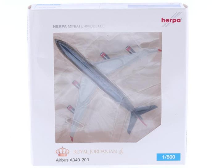 Schaal 1:500 Herpa 520799 Royal Jordanian Airbus A340-200..., Hobby en Vrije tijd, Modelbouw | Vliegtuigen en Helikopters, Zo goed als nieuw